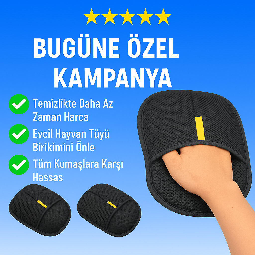 Tüy ve kıl toplama eldiven