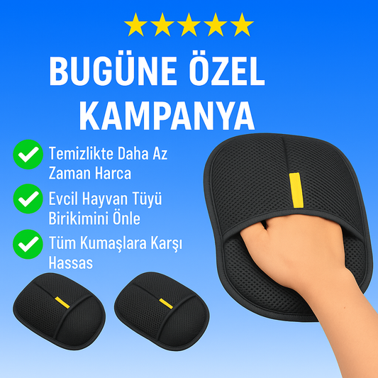 Tüy ve kıl toplama eldiven